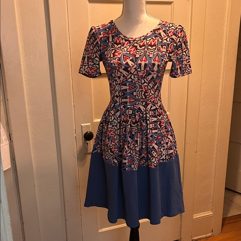LuLaRoe Multicolor Geometric Midi Dress